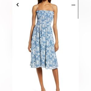 Reformation smocking midi dress